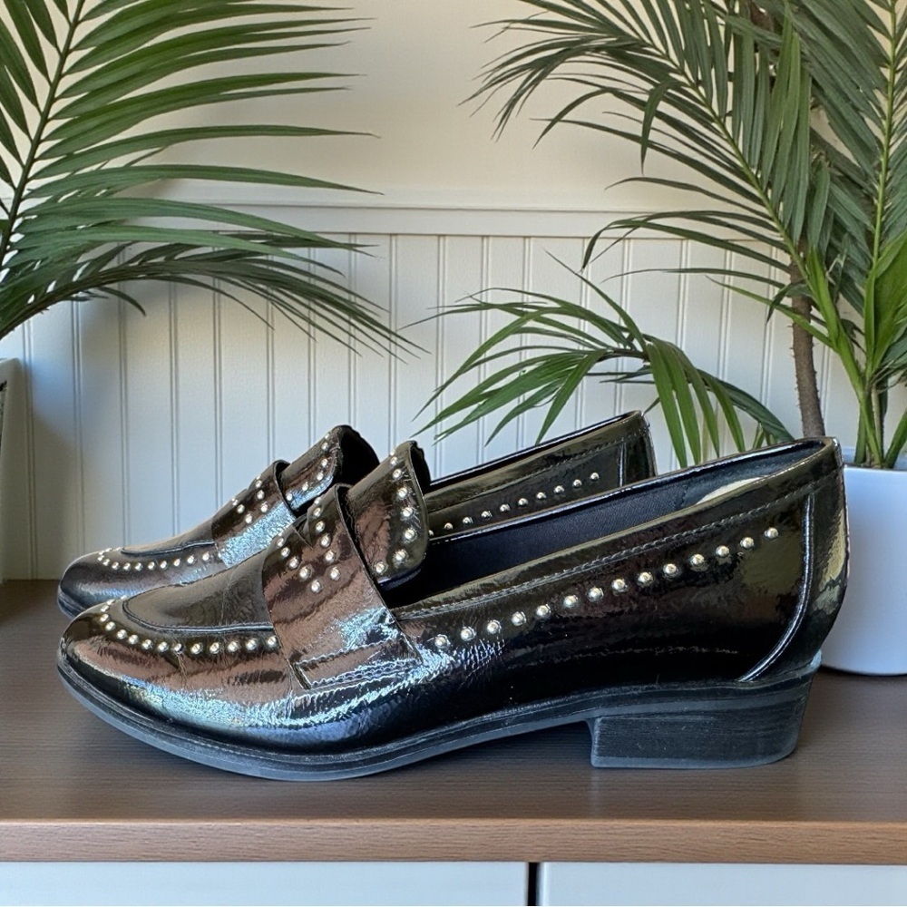 ALDO Black Studded Patent Loafers – Approx. Size 6–6.5 (See Measurements) - Picture 3 of 13